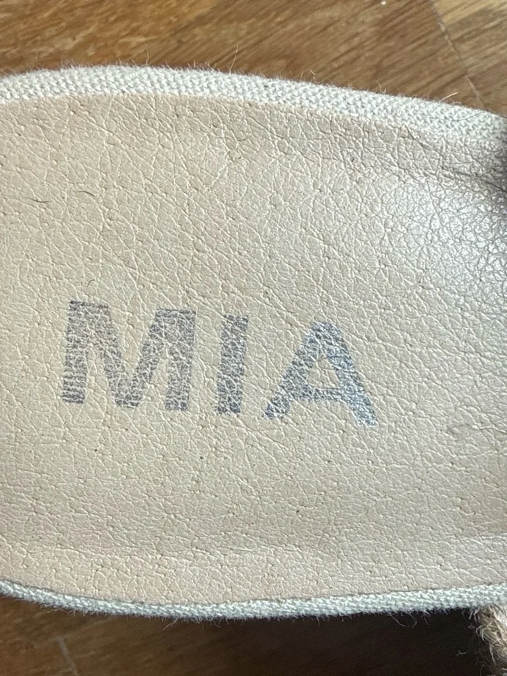 MIA Neutral Beige Elastic Strap Wedge Sandals